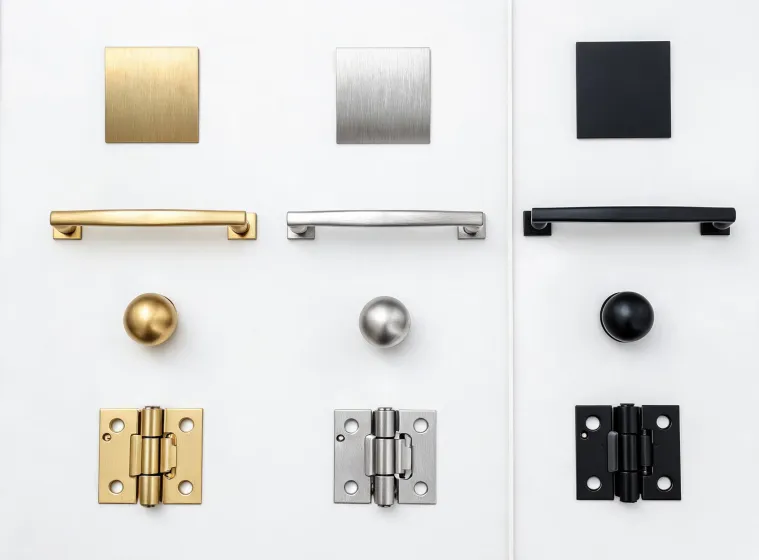 Cabinet hardware finish selection board